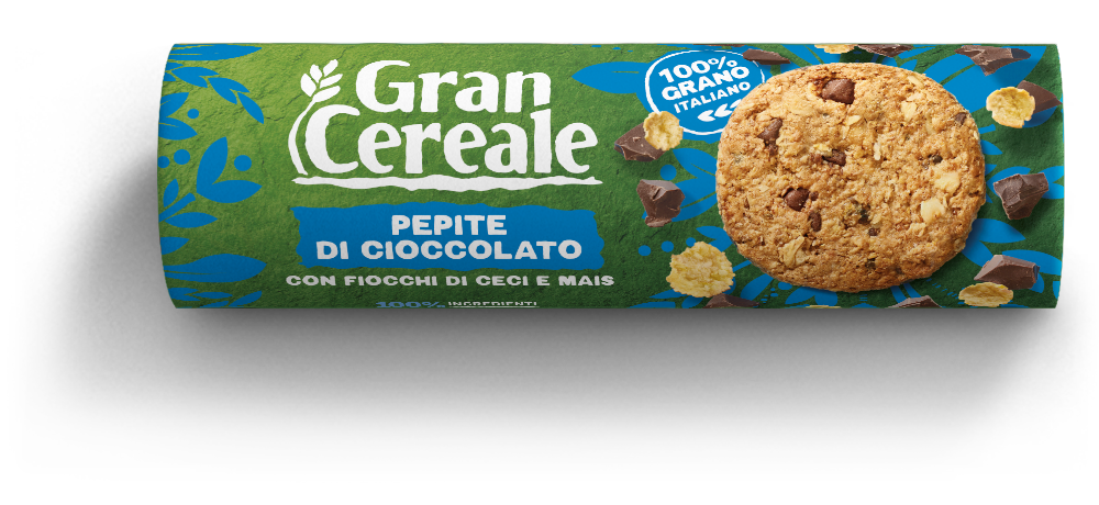 Pepite di cioccolato, fiocchi di ceci e mais