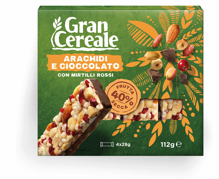 Arachidi, cioccolato e mirtilli rossi