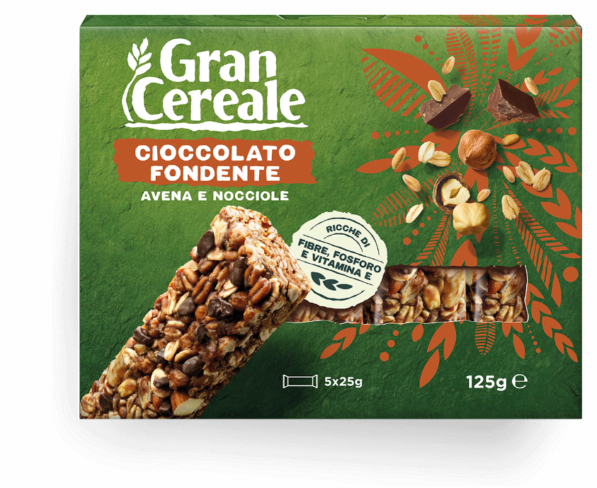 Cioccolato fondente, avena e nocciole