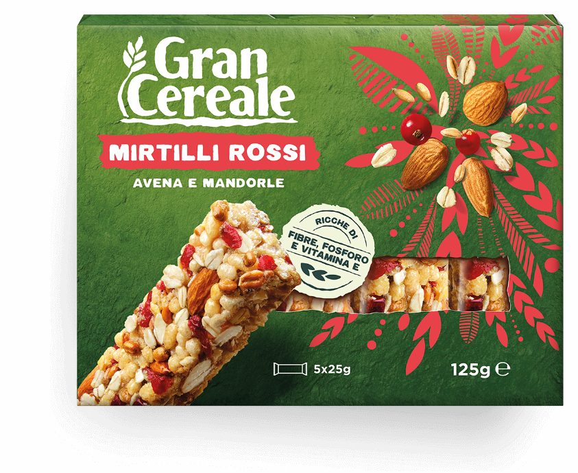 Mirtilli rossi, avena e mandorle