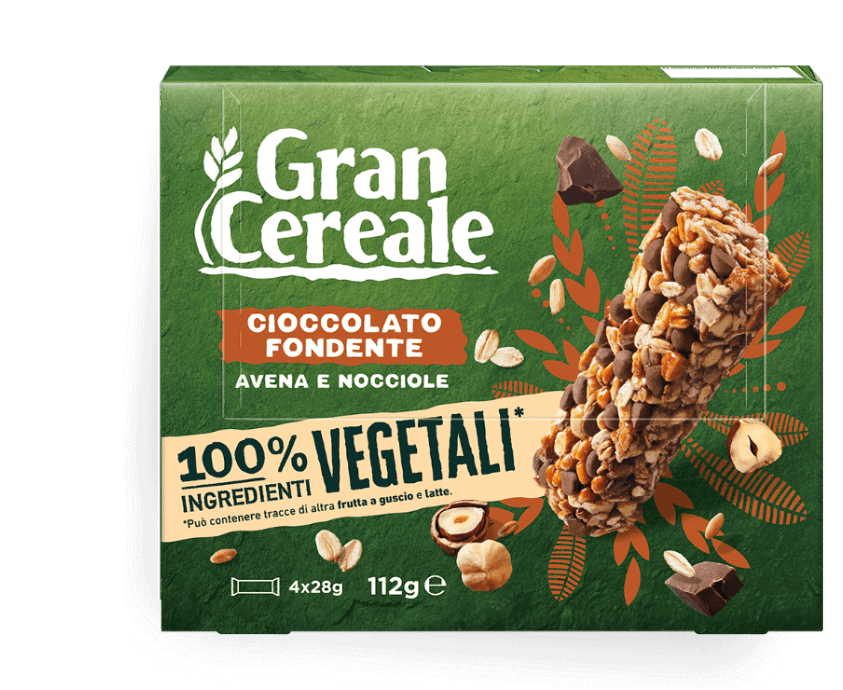Cioccolato fondente, avena e nocciole