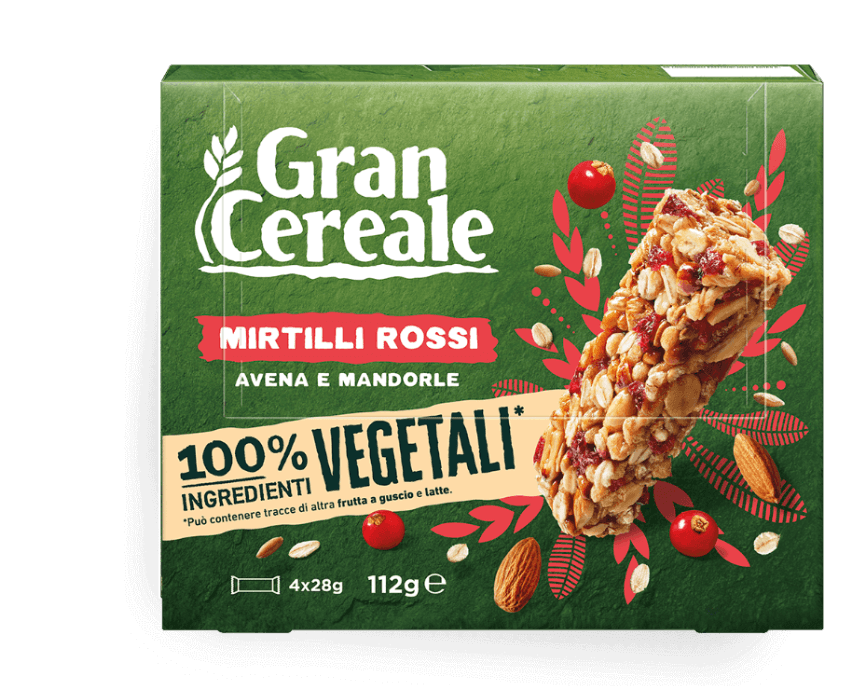 Mirtilli rossi, avena e mandorle